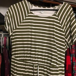 Green stripped dress